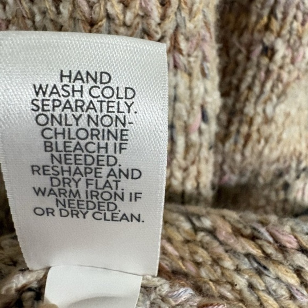 Pure Jill Sweater Women‎ XL (Tagged 3X Runs Small) Beige Speckled Knit Cozy Boho - Picture 7 of 11